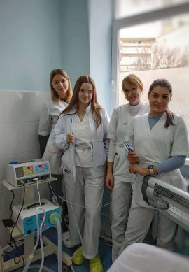 Вітаємо київську лікарню з придбанням радіохвильового апарату з евакуатором диму